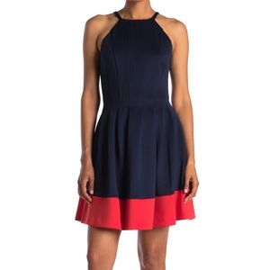 Vince Camuto scuba halter fit and flare dress size 16